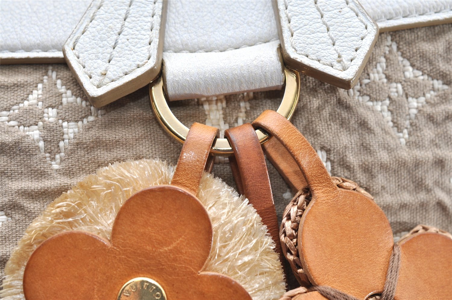 Authentic Louis Vuitton Monogram Sabbia Besace Shoulder Bag M93499 Beige 3170K