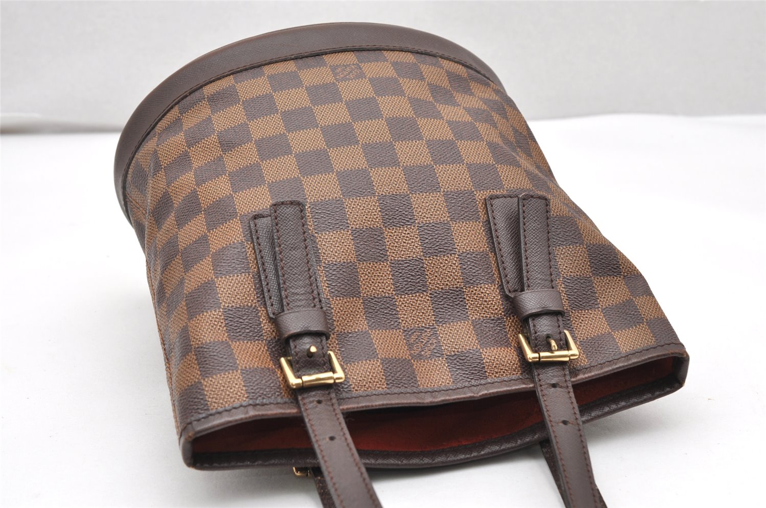 Authentic Louis Vuitton Damier Marais Bucket Shoulder Tote Bag N42240 Junk 3171K
