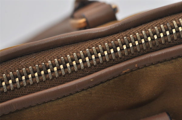 Authentic PRADA Vintage Nylon Tessuto Leather Shoulder Hand Bag Brown 3172I