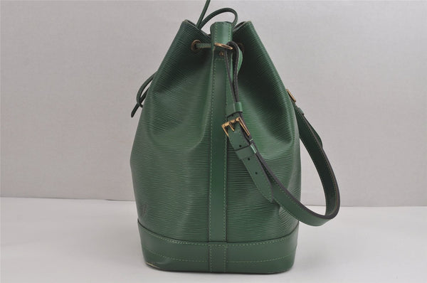 Authentic Louis Vuitton Epi Noe Shoulder Drawstring Bag Green M44004 LV 3172J