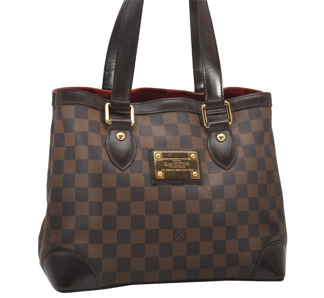 Authentic Louis Vuitton Damier Hampstead PM Shoulder Tote Bag N51205 LV 3173J