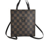 Authentic FENDI Vitange Pequin Check 2Way Backpack PVC Leather Brown Black 3174K