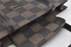 Authentic FENDI Vitange Pequin Check 2Way Backpack PVC Leather Brown Black 3174K