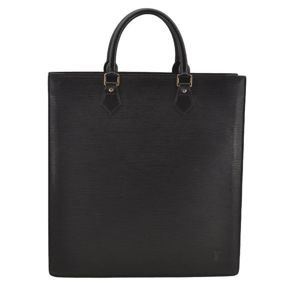 Authentic Louis Vuitton Epi Leather Sac Plat Hand Bag M59082 Black LV Junk 3176J