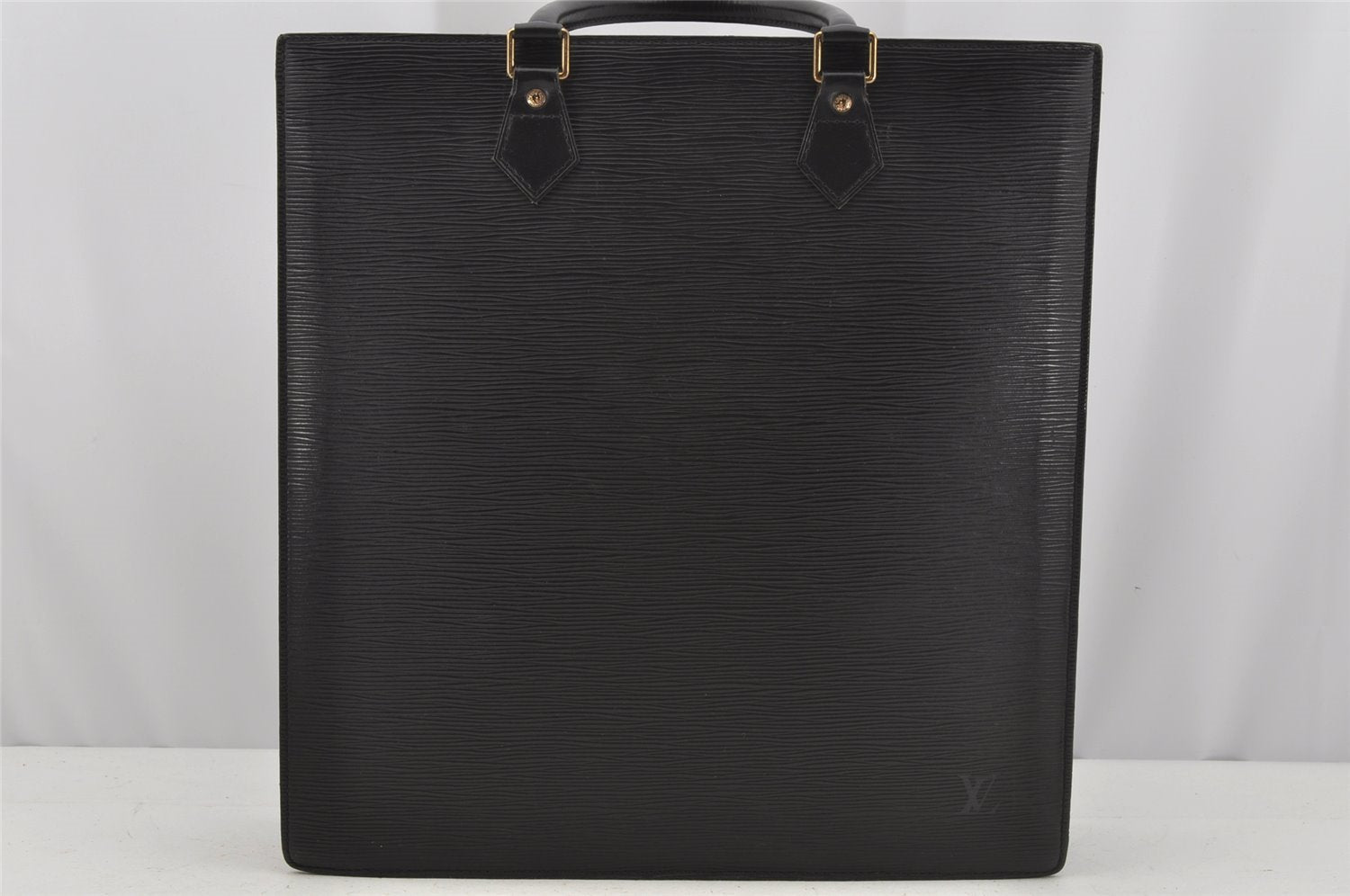 Authentic Louis Vuitton Epi Leather Sac Plat Hand Bag M59082 Black LV Junk 3176J