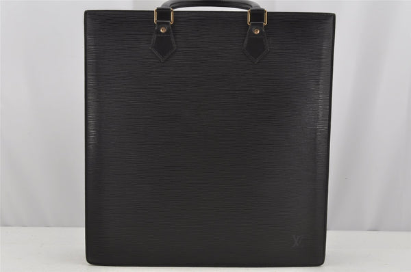 Authentic Louis Vuitton Epi Leather Sac Plat Hand Bag M59082 Black LV Junk 3176J