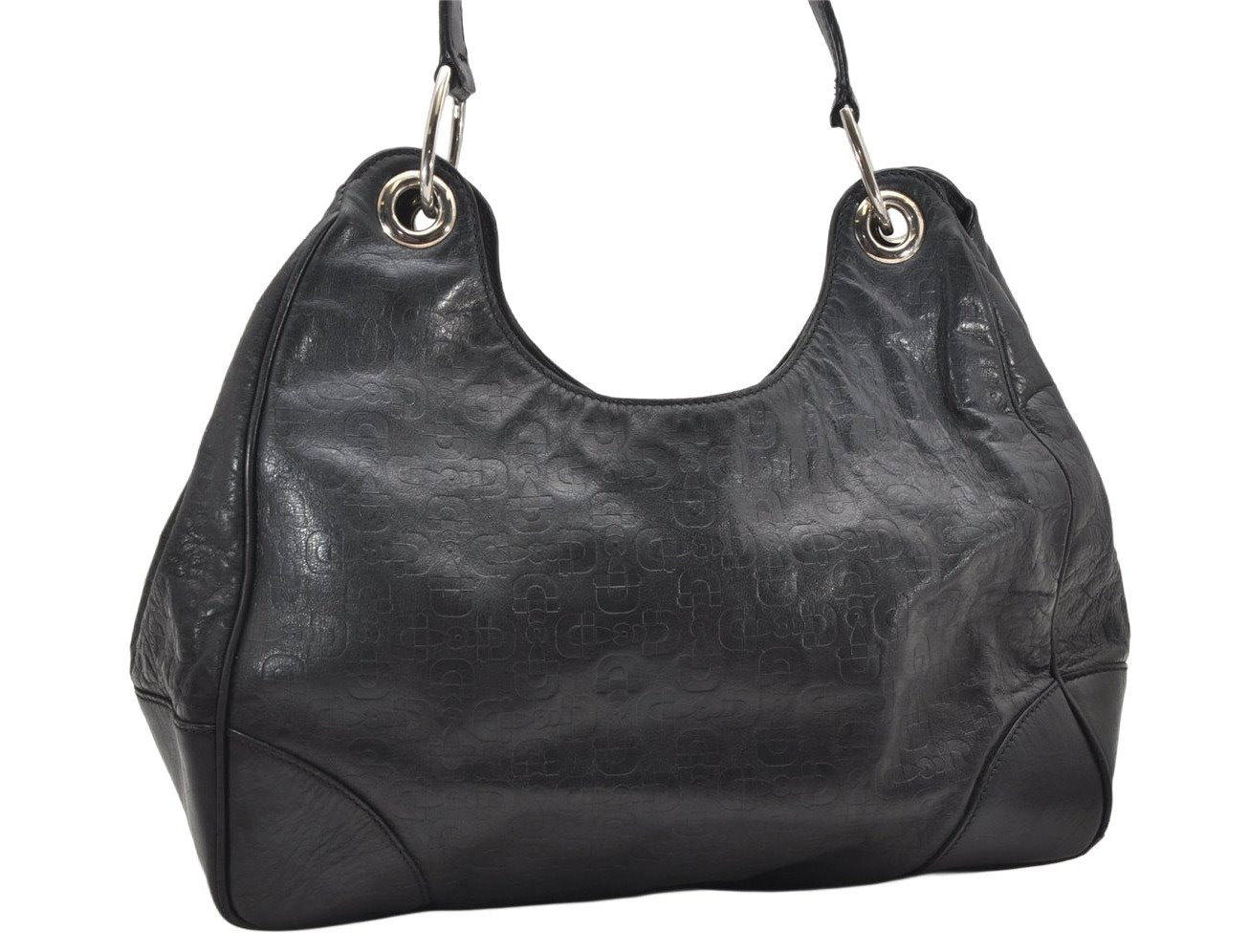 Authentic GUCCI Vintage Shoulder Hand Bag Purse Leather 257265 Black 3176K