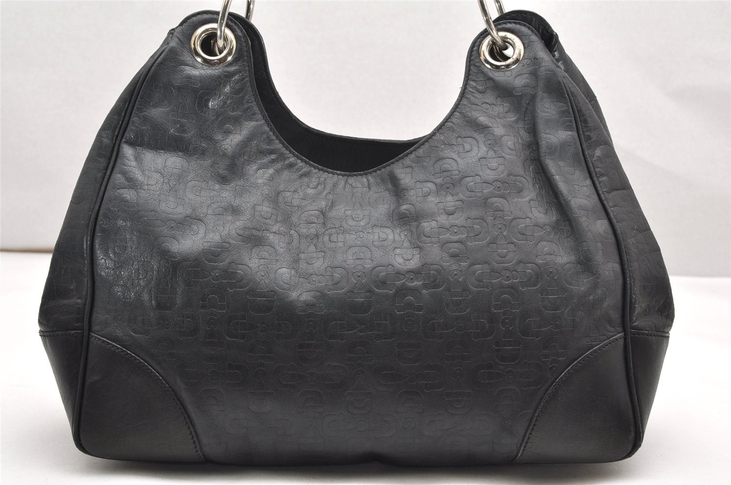 Authentic GUCCI Vintage Shoulder Hand Bag Purse Leather 257265 Black 3176K