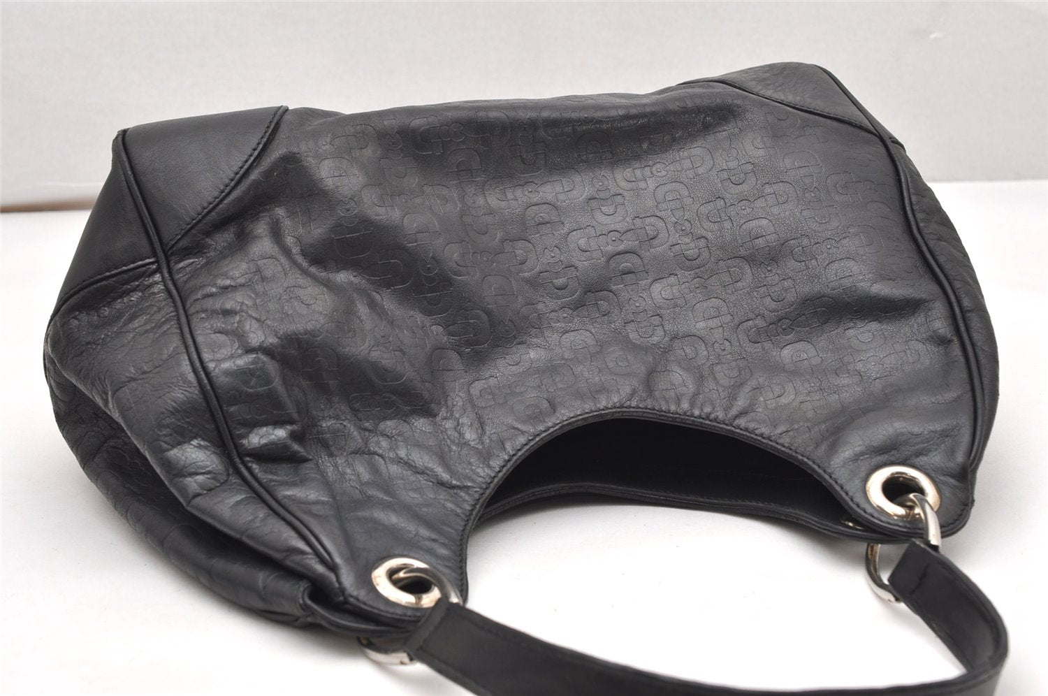 Authentic GUCCI Vintage Shoulder Hand Bag Purse Leather 257265 Black 3176K