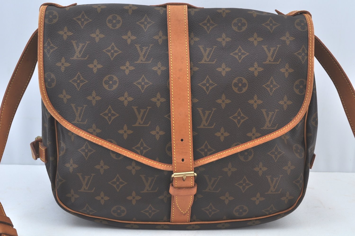 Authentic Louis Vuitton Monogram Saumur 35 Shoulder Cross Bag M42254 LV 3178J