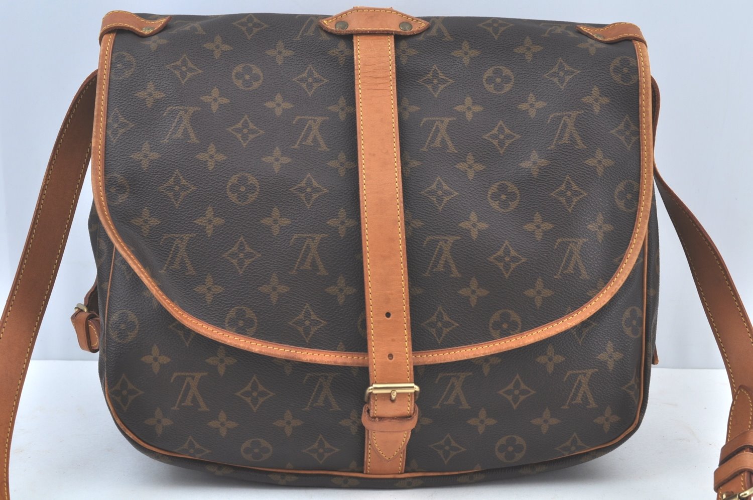 Authentic Louis Vuitton Monogram Saumur 35 Shoulder Cross Bag M42254 LV 3178J