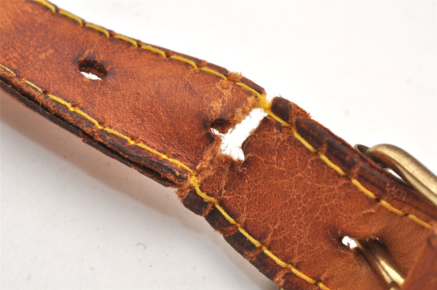 Authentic Louis Vuitton Leather Shoulder Strap Beige 42.1-47.6