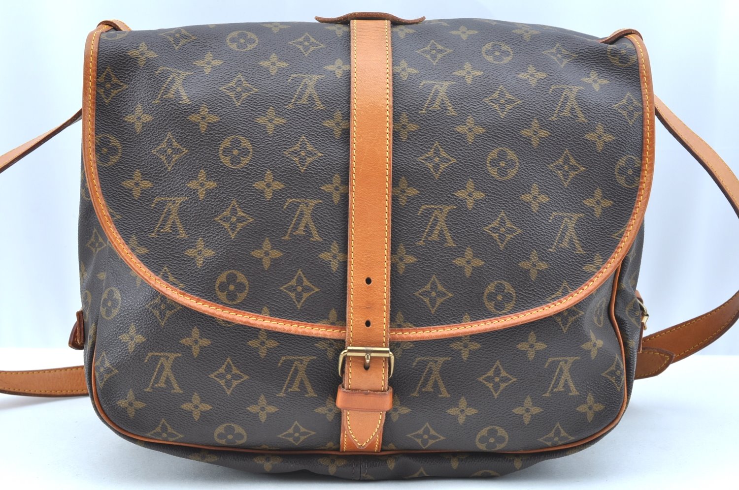 Authentic Louis Vuitton Monogram Saumur 35 Shoulder Cross Bag M42254 LV 3179J