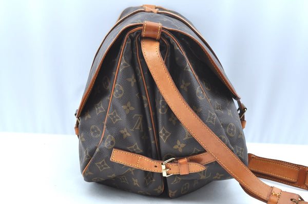 Authentic Louis Vuitton Monogram Saumur 35 Shoulder Cross Bag M42254 LV 3179J