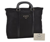 Authentic PRADA Nylon Tessuto Leather 2Way Tote Hand Bag BN1066 Black 3180J