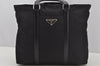 Authentic PRADA Nylon Tessuto Leather 2Way Tote Hand Bag BN1066 Black 3180J