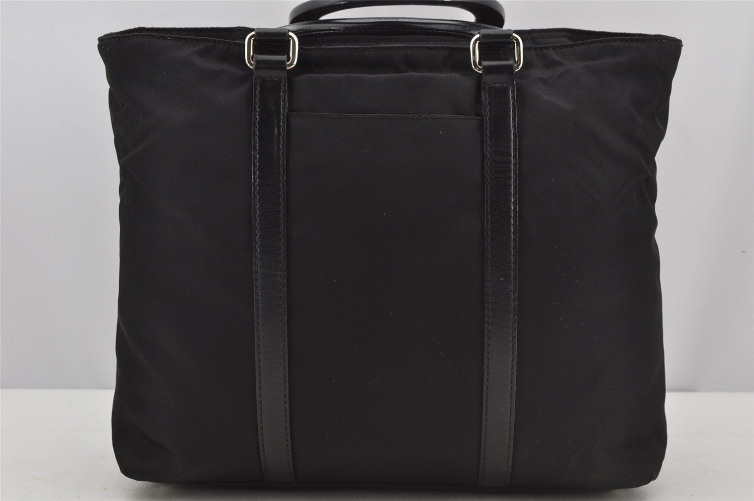 Authentic PRADA Nylon Tessuto Leather 2Way Tote Hand Bag BN1066 Black 3180J