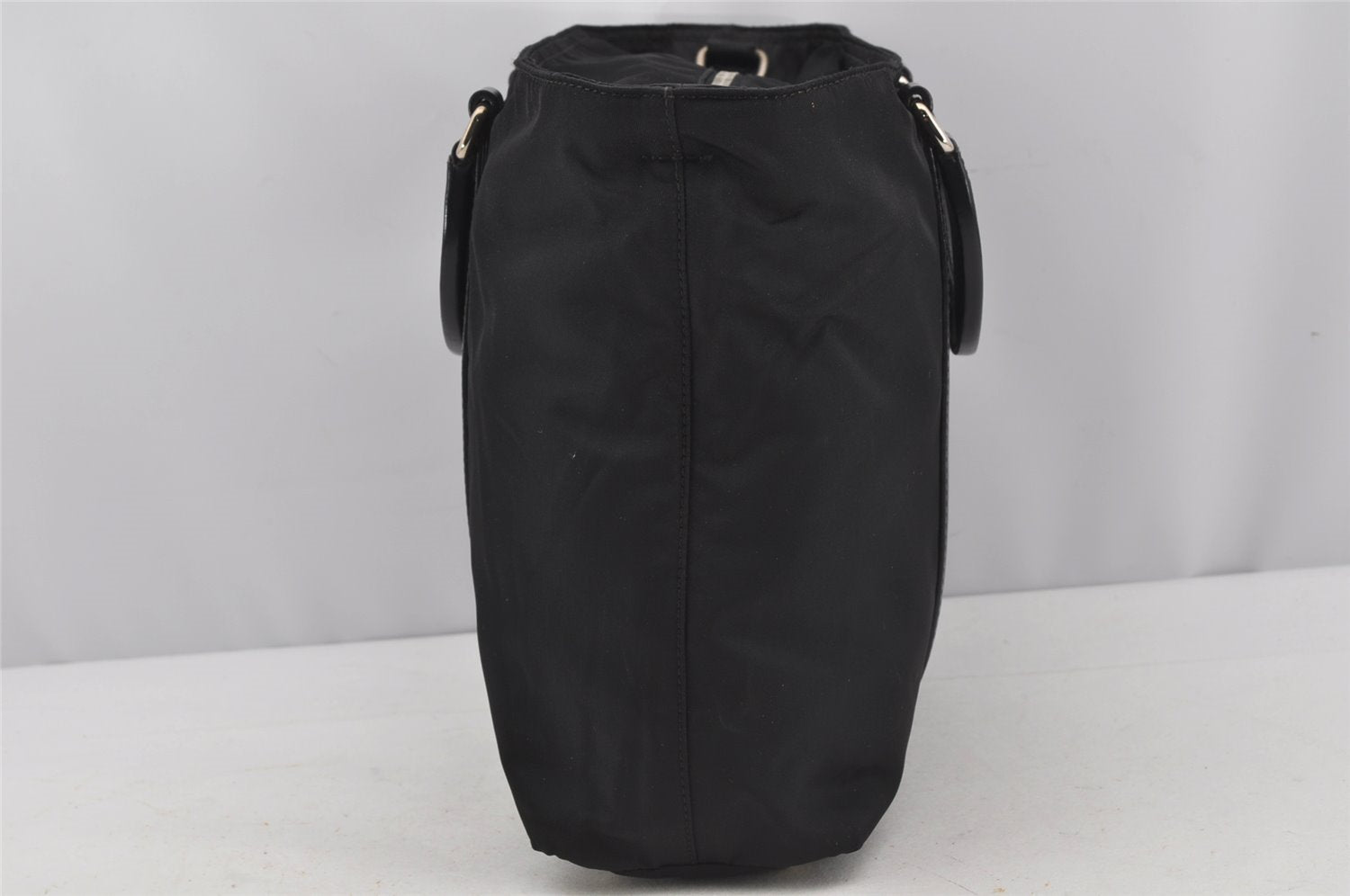 Authentic PRADA Nylon Tessuto Leather 2Way Tote Hand Bag BN1066 Black 3180J