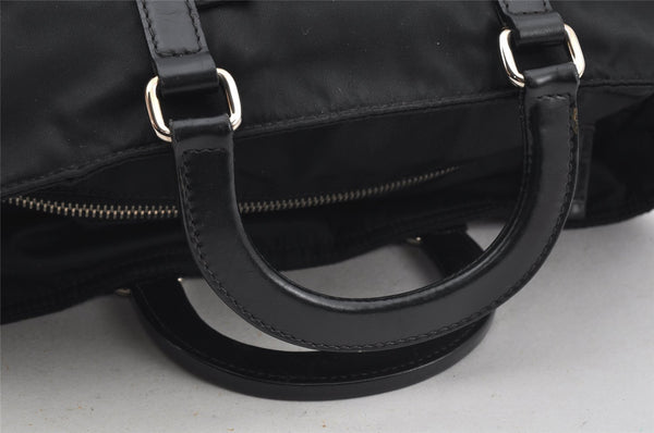 Authentic PRADA Nylon Tessuto Leather 2Way Tote Hand Bag BN1066 Black 3180J