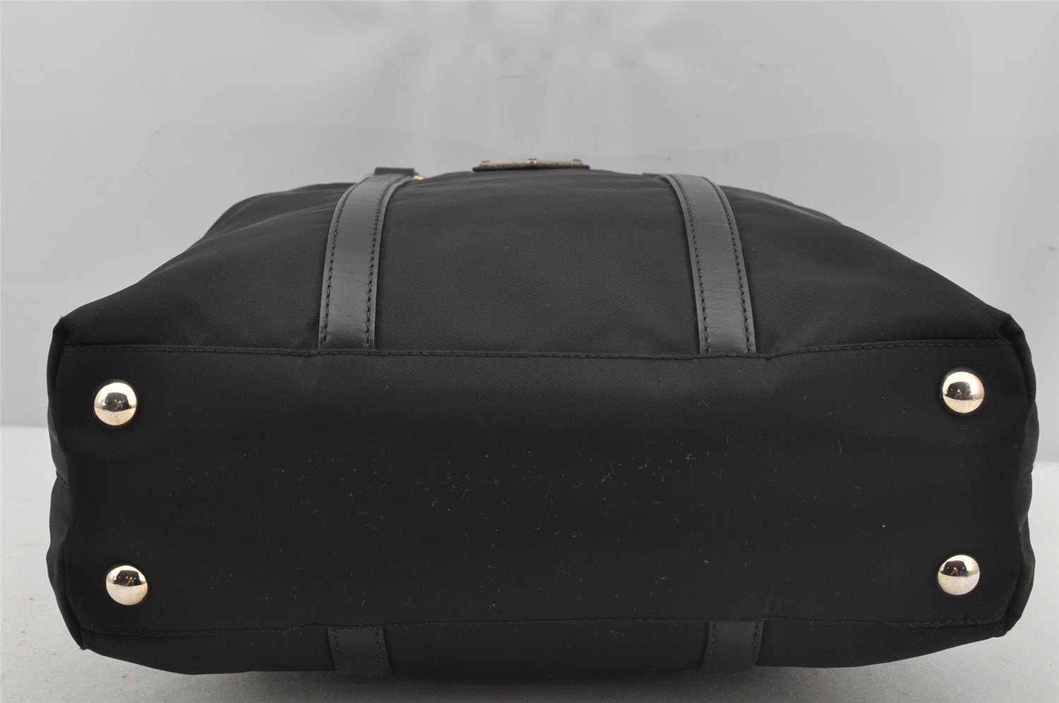 Authentic PRADA Nylon Tessuto Leather 2Way Tote Hand Bag BN1066 Black 3180J