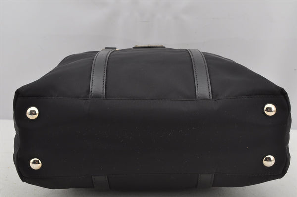 Authentic PRADA Nylon Tessuto Leather 2Way Tote Hand Bag BN1066 Black 3180J
