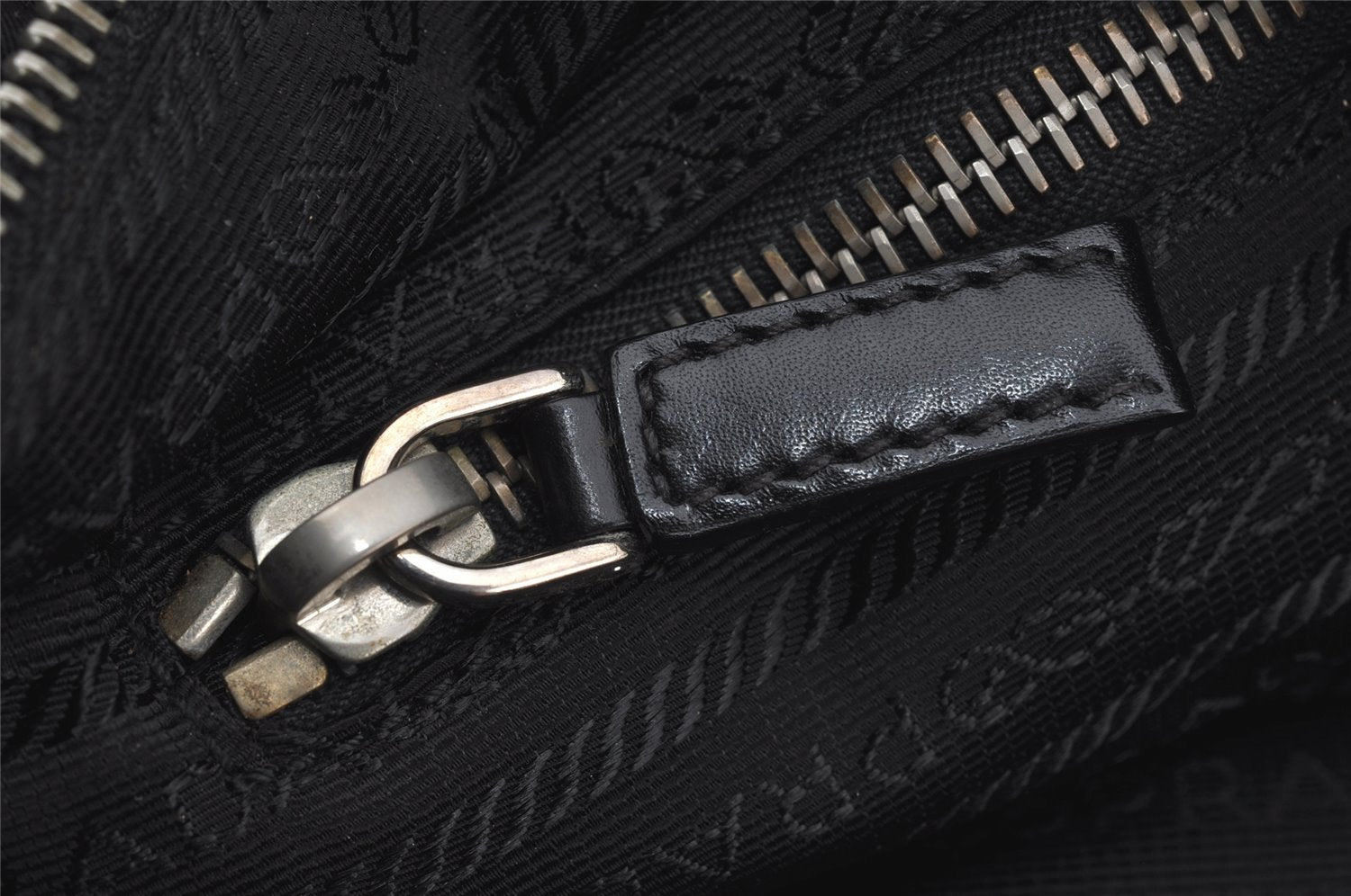 Authentic PRADA Nylon Tessuto Leather 2Way Tote Hand Bag BN1066 Black 3180J