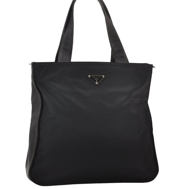 Authentic PRADA Nylon Tessuto Leather Shoulder Hand Bag Purse Black 3183J