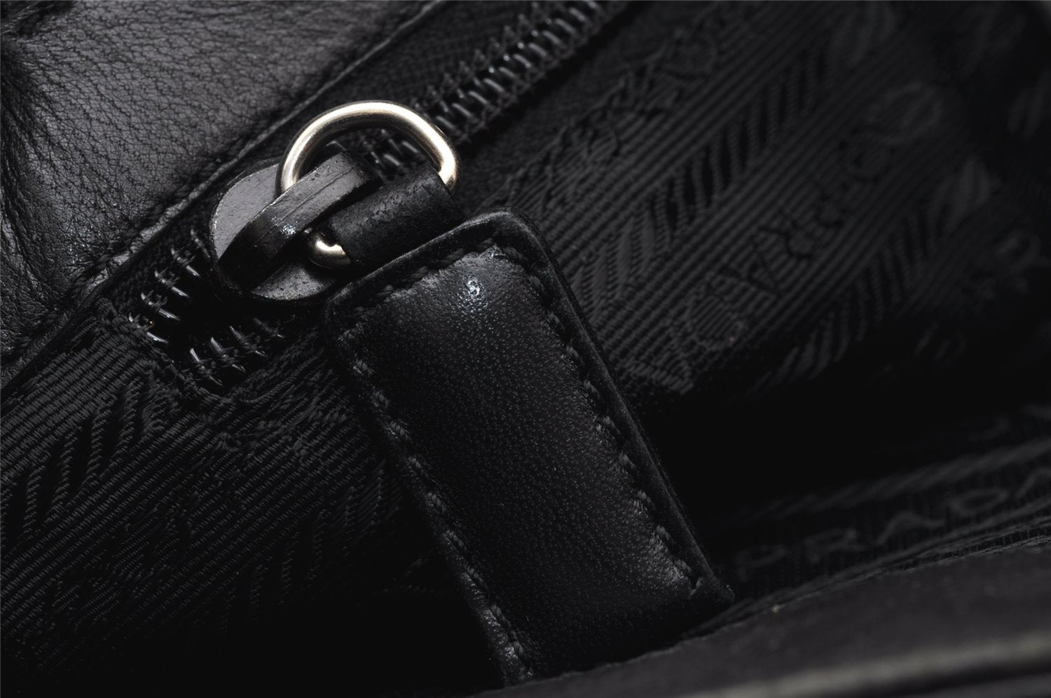 Authentic PRADA Nylon Tessuto Leather Shoulder Hand Bag Purse Black 3183J