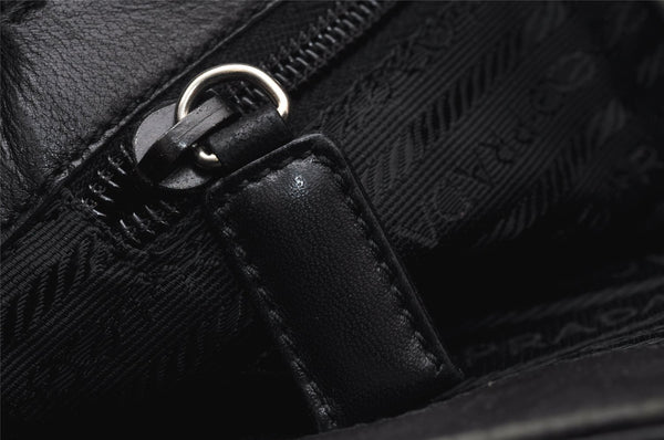Authentic PRADA Nylon Tessuto Leather Shoulder Hand Bag Purse Black 3183J