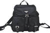 Authentic PRADA Vintage Nylon Tessuto Leather Drawstring Backpack Black 3184J