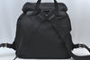 Authentic PRADA Vintage Nylon Tessuto Leather Drawstring Backpack Black 3184J