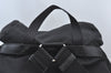 Authentic PRADA Vintage Nylon Tessuto Leather Drawstring Backpack Black 3184J