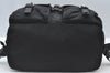 Authentic PRADA Vintage Nylon Tessuto Leather Drawstring Backpack Black 3184J
