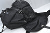Authentic PRADA Vintage Nylon Tessuto Leather Drawstring Backpack Black 3184J