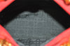 Authentic Christian Dior Lady Dior Nylon Cannage Hand Bag Purse Red Junk 3184K
