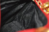 Authentic Christian Dior Lady Dior Nylon Cannage Hand Bag Purse Red Junk 3184K