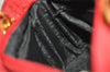 Authentic Christian Dior Lady Dior Nylon Cannage Hand Bag Purse Red Junk 3184K