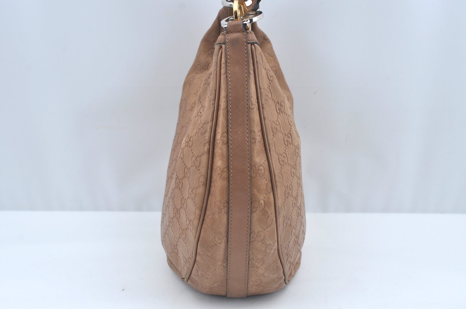 Authentic GUCCI Guccissima Twins Shoulder Hand Bag GG Leather 232962 Brown 3185J