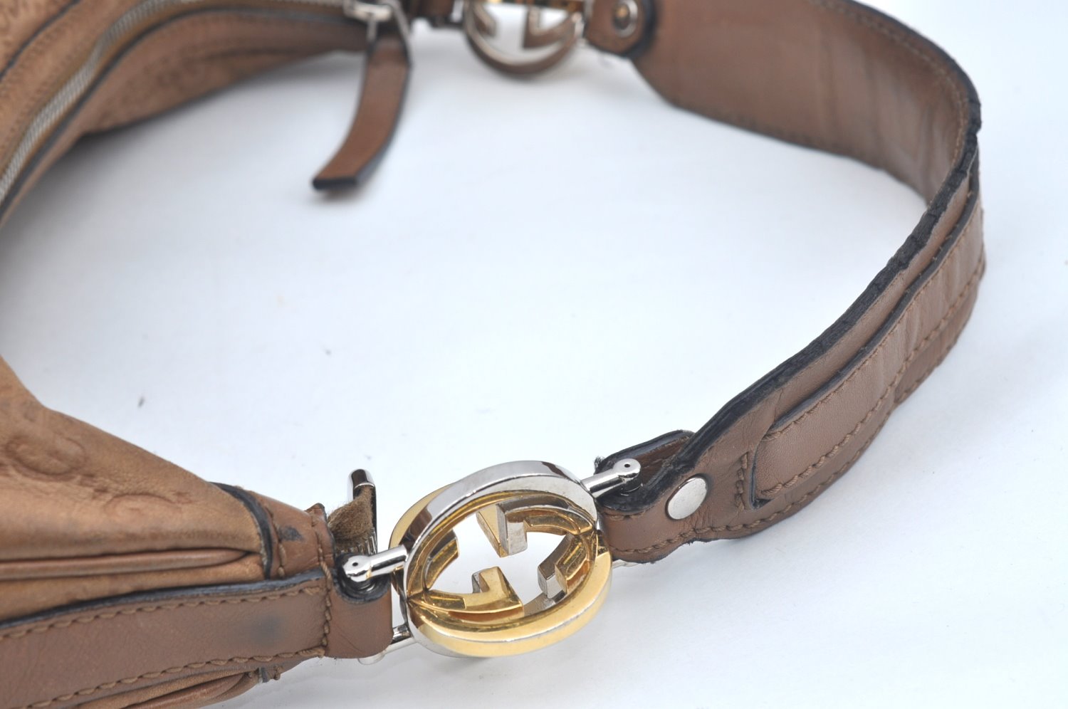 Authentic GUCCI Guccissima Twins Shoulder Hand Bag GG Leather 232962 Brown 3185J