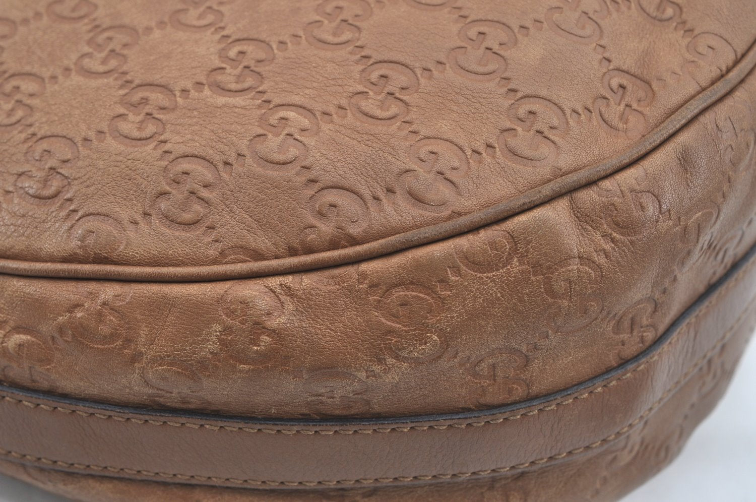 Authentic GUCCI Guccissima Twins Shoulder Hand Bag GG Leather 232962 Brown 3185J