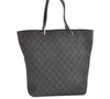 Authentic GUCCI Vintage Shoulder Tote Bag GG Canvas Leather 31243 Black 3185K