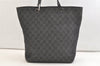 Authentic GUCCI Vintage Shoulder Tote Bag GG Canvas Leather 31243 Black 3185K
