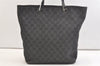 Authentic GUCCI Vintage Shoulder Tote Bag GG Canvas Leather 31243 Black 3185K