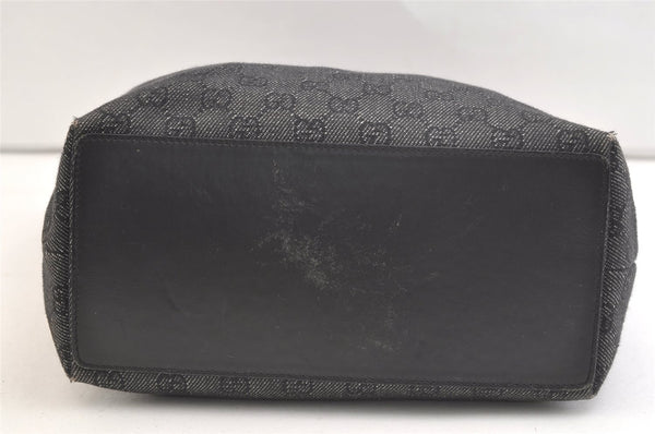 Authentic GUCCI Vintage Shoulder Tote Bag GG Canvas Leather 31243 Black 3185K
