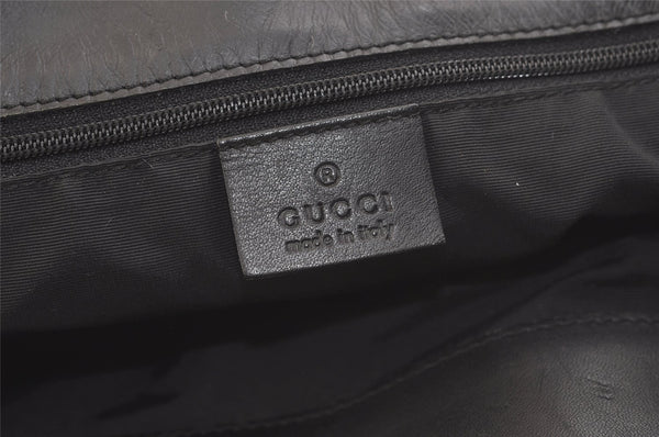 Authentic GUCCI Vintage Shoulder Tote Bag GG Canvas Leather 31243 Black 3185K