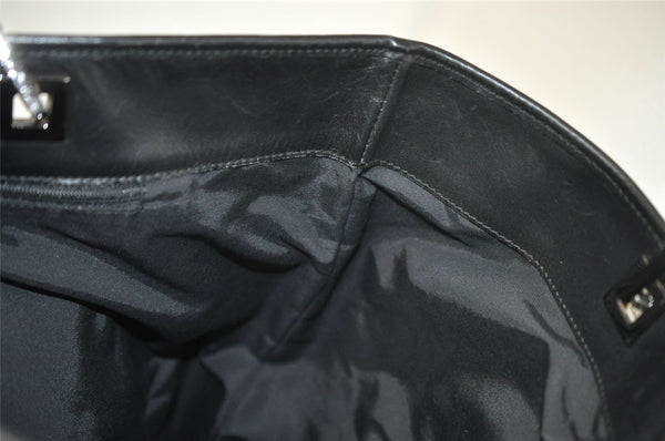 Authentic GUCCI Vintage Shoulder Tote Bag GG Canvas Leather 31243 Black 3185K