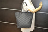 Authentic GUCCI Vintage Shoulder Tote Bag GG Canvas Leather 31243 Black 3185K
