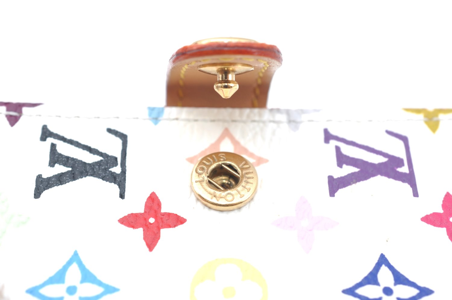 Authentic Louis Vuitton Monogram Multicolor Carnet De Bal Card Case White 3187H