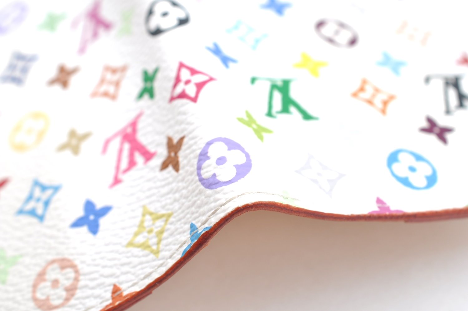 Authentic Louis Vuitton Monogram Multicolor Carnet De Bal Card Case White 3187H