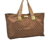 Authentic GUCCI Vintage Shoulder Tote Bag GG Canvas Leather 267474 Brown 3187J